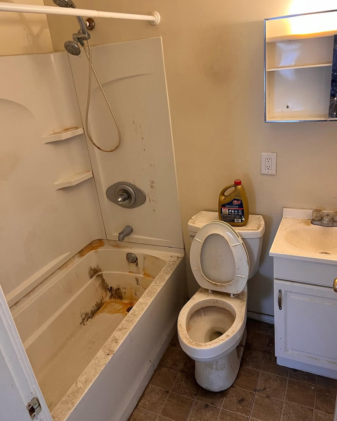 Bathroom before professional cleaning