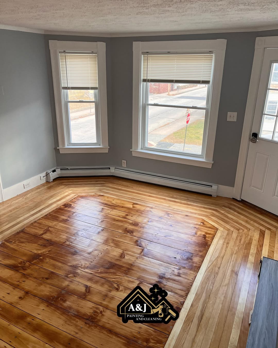 Bright living room cleaned by AJ Painting and Cleaning